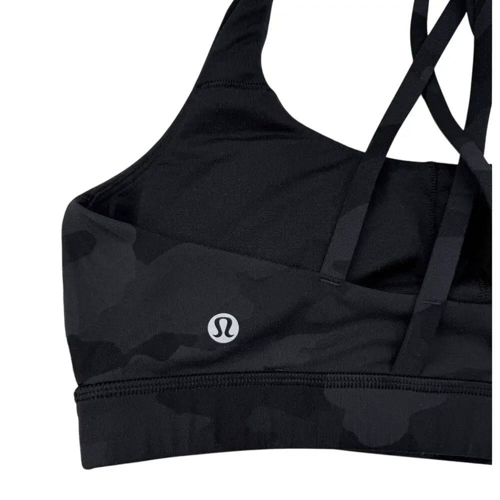 LULULEMON Energy Bra B–D Cup Size 8 Heritage 365 Camo Deep Coal Multi - Picture 4 of 5